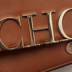 Pre Owned Carolina Herrera Brown Leather CHHC Flap Shoulder Bag