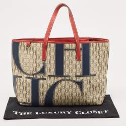 Pre Owned Carolina Herrera Tri Color Monogram Canvas and Leather Shopper Tote