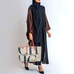 Pre Owned Carolina Herrera Tri Color Monogram Canvas and Leather Shopper Tote