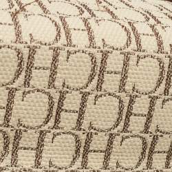 Pre Owned Carolina Herrera Tri Color Monogram Canvas and Leather Shopper Tote