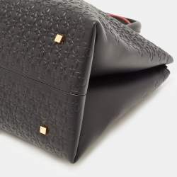 Pre Owned حقيبة يد توتس سي إتش كارولينا هيريرا دوتشيس جلد أسود منقوش