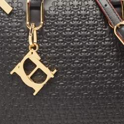 Pre Owned حقيبة يد توتس سي إتش كارولينا هيريرا دوتشيس جلد أسود منقوش