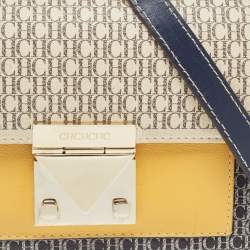 Pre Owned Carolina Herrera Multicolor Signature Coated Canvas and Leather Carry On Bandoulière Shoulder Bag