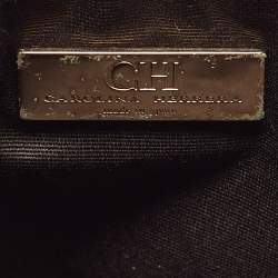 Carolina Herrera Red Monogram Embossed Leather Bow Shoulder Bag
