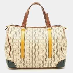 Pre Owned Carolina Herrera Multicolor Monogram Coated Canvas and Leather Andy Boston Bag