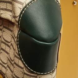 Pre Owned Carolina Herrera Multicolor Monogram Coated Canvas and Leather Andy Boston Bag