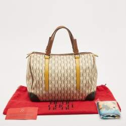 Pre Owned Carolina Herrera Multicolor Monogram Coated Canvas and Leather Andy Boston Bag