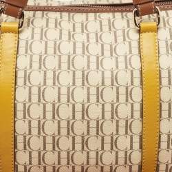 Pre Owned Carolina Herrera Multicolor Monogram Coated Canvas and Leather Andy Boston Bag