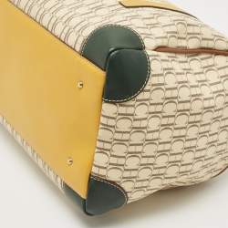 Pre Owned Carolina Herrera Multicolor Monogram Coated Canvas and Leather Andy Boston Bag