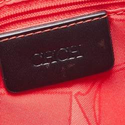 Carolina Herrera Brown Monogram Coated Canvas CH Logo Wristlet Pouch