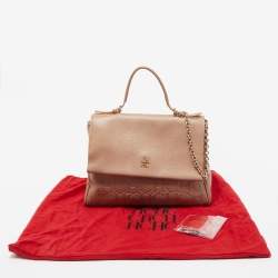 Carolina Herrera Beige Leather Minuetto Top Handle Bag