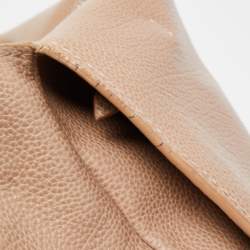Carolina Herrera Beige Leather Minuetto Top Handle Bag