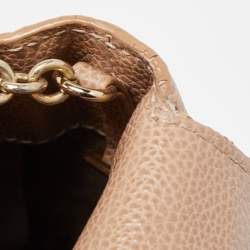 Carolina Herrera Beige Leather Minuetto Top Handle Bag