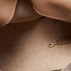 Carolina Herrera Beige Leather Minuetto Top Handle Bag