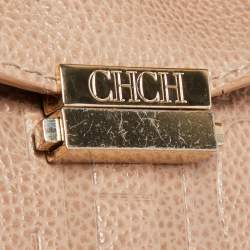 Carolina Herrera Beige Leather Minuetto Top Handle Bag