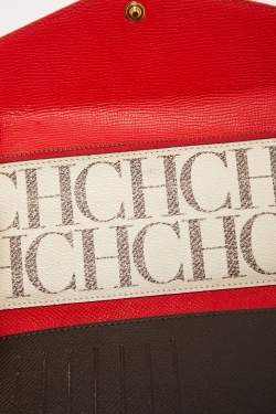 Pre Owned Carolina Herrera Tricolor Monogram Coated Canvas and Leather Envelope Flap Wallet