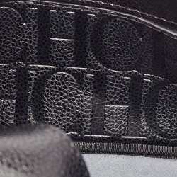 Pre Owned Carolina Herrera Black Leather Logo Flap Chain Bag