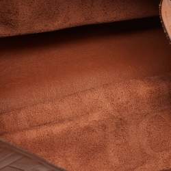 Carolina Herrera Brown Monogram Embossed Leather Matryoshka Tote