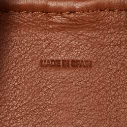 Carolina Herrera Brown Monogram Embossed Leather Matryoshka Tote