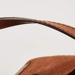 Carolina Herrera Brown Monogram Embossed Leather Matryoshka Tote