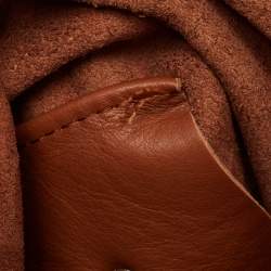 Carolina Herrera Brown Monogram Embossed Leather Matryoshka Tote