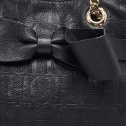 Pre Owned Carolina Herrera Black Leather Audrey Shoulder Bag