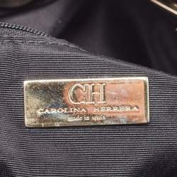 Pre Owned Carolina Herrera Black Leather Audrey Shoulder Bag
