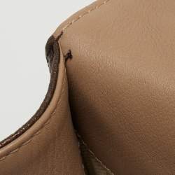 Carolina Herrera Metallic Brown Quilted Leather Chain Detail Top Handle Bag