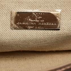 Carolina Herrera Metallic Brown Quilted Leather Chain Detail Top Handle Bag