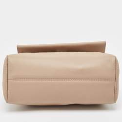 Carolina Herrera Beige Leather Minueto Flap Top Handle Bag