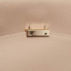 Carolina Herrera Beige Leather Minueto Flap Top Handle Bag