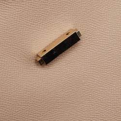 Carolina Herrera Beige Leather Minueto Flap Top Handle Bag