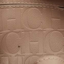 Carolina Herrera Beige Leather Minueto Flap Top Handle Bag
