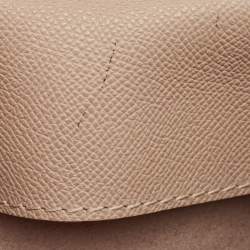 Carolina Herrera Beige Leather Minueto Flap Top Handle Bag