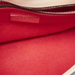 Carolina Herrera Blue/Red Quilted Leather Wildstitch Chain Flap Top Handle Bag
