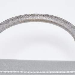 Carolina Herrera Metallic Green Monogram Leather Top Handle Bag