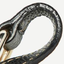 Pre Owned Carolina Herrera Black Leather Padlock Charm Crossbody Bag