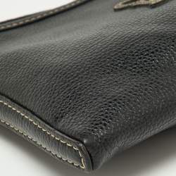 Pre Owned Carolina Herrera Black Leather Padlock Charm Crossbody Bag