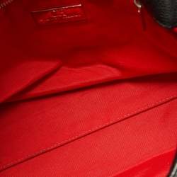 Pre Owned Carolina Herrera Black CH Embossed Leather Flap Chain Bag