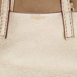 Pre Owned Carolina Herrera Gold Leather Mini Tote