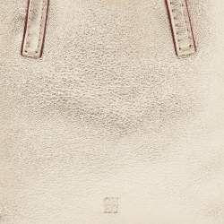 Pre Owned Carolina Herrera Gold Leather Mini Tote