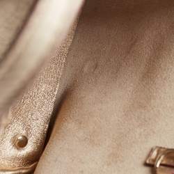 Pre Owned Carolina Herrera Gold Leather Mini Tote