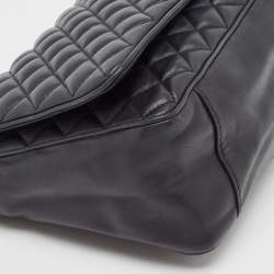 Pre Owned Carolina Herrera Black Quilted Leather Flap Chain Shoulder Bag