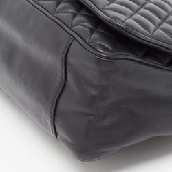 Pre Owned Carolina Herrera Black Quilted Leather Flap Chain Shoulder Bag