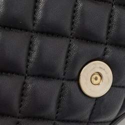 Pre Owned Carolina Herrera Black Quilted Leather Flap Chain Shoulder Bag