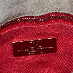 Carolina Herrera Red/White Monogram Coated Canvas and Leather Bow Flap Shoulder Bag