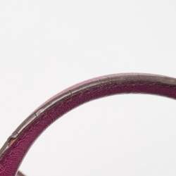 Pre Owned Carolina Herrera Purple Monogram Embossed Leather Top Handle Bag