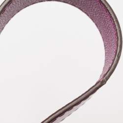 Pre Owned Carolina Herrera Purple Monogram Embossed Leather Top Handle Bag