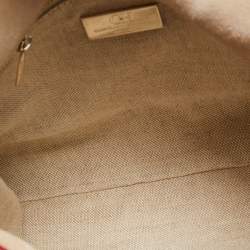 Pre Owned Carolina Herrera Red Leather Metal Bar Flap Top Handle Bag