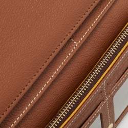 Carolina Herrera Brown Leather Logo Print Continental Wallet